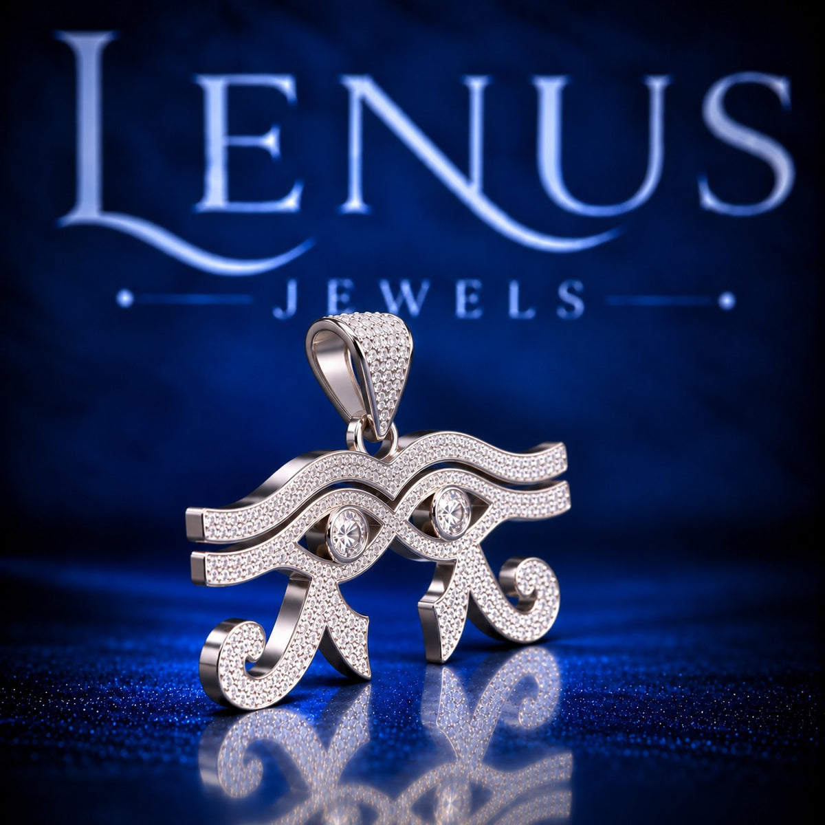 Iced Out Eye of Horus Pendant – VVS Moissanite 925 Sterling Silver Egyptian Ra Eye Amulet, Diamond Tester Pass Hip Hop Jewelry