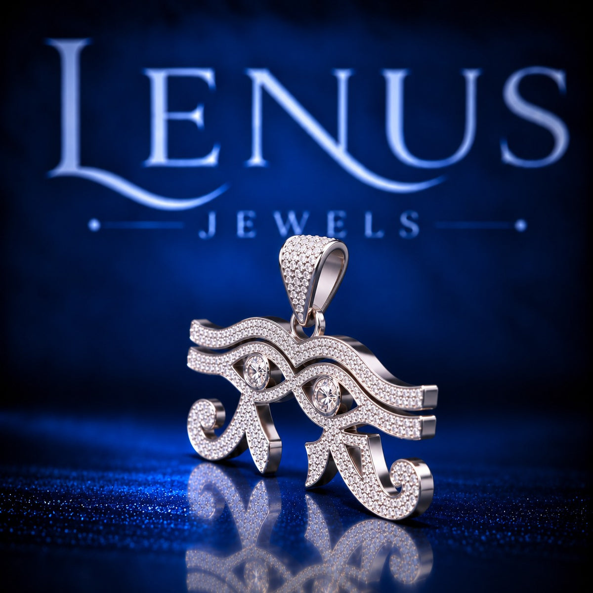 Iced Out Eye of Horus Pendant – VVS Moissanite 925 Sterling Silver Egyptian Ra Eye Amulet, Diamond Tester Pass Hip Hop Jewelry