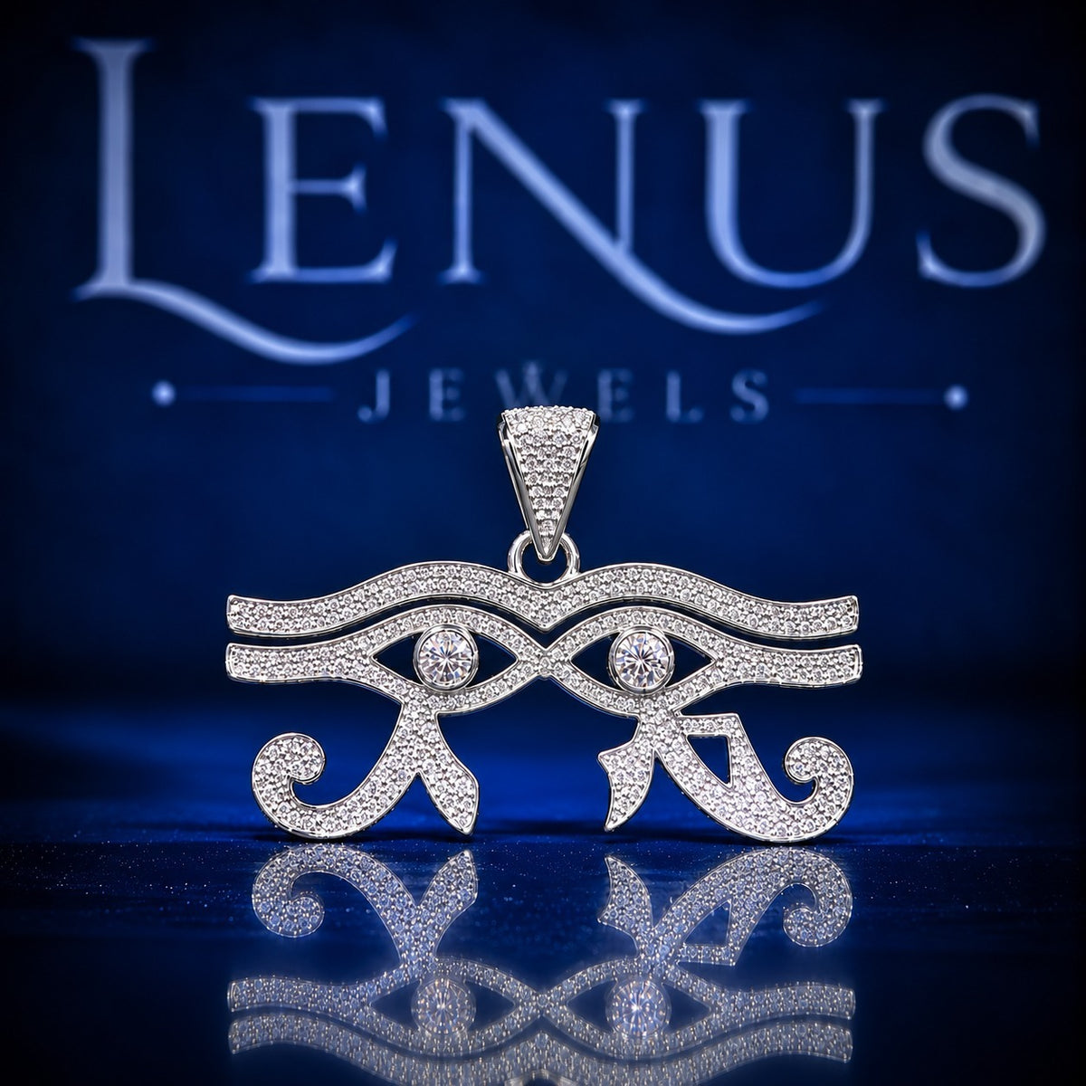 Iced Out Eye of Horus Pendant – VVS Moissanite 925 Sterling Silver Egyptian Ra Eye Amulet, Diamond Tester Pass Hip Hop Jewelry