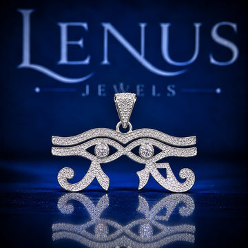Iced Out Eye of Horus Pendant – VVS Moissanite 925 Sterling Silver Egyptian Ra Eye Amulet, Diamond Tester Pass Hip Hop Jewelry