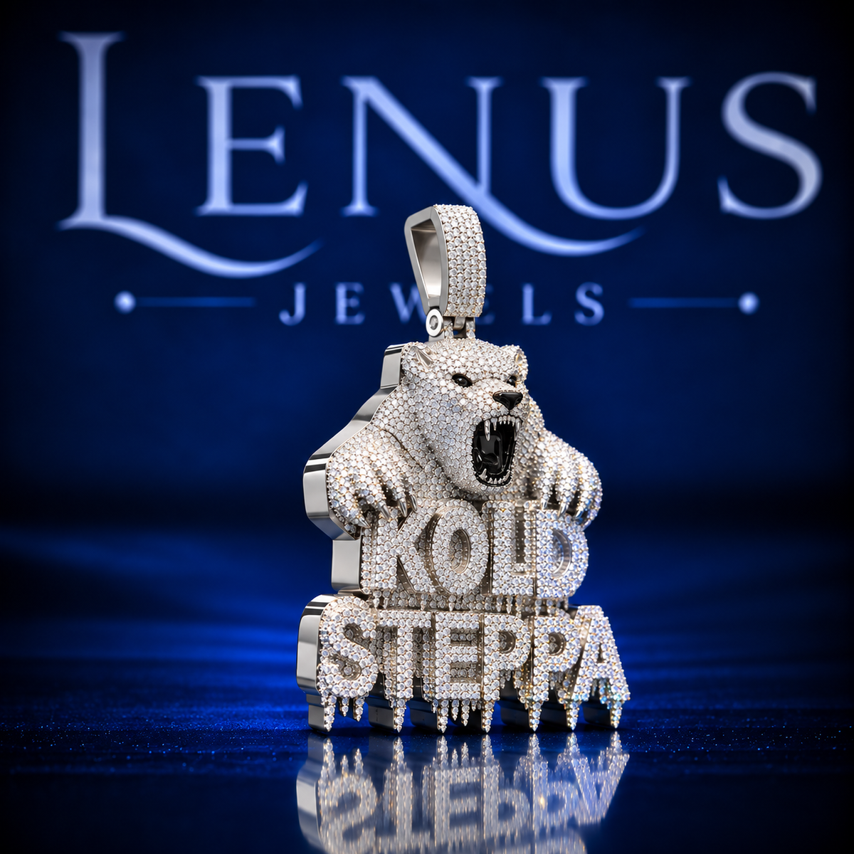 Iced Out Polar Bear Moissanite Pendant – VVS 925 Sterling Silver KOLD STEPPA Hip Hop Statement Pendant for Men & Women