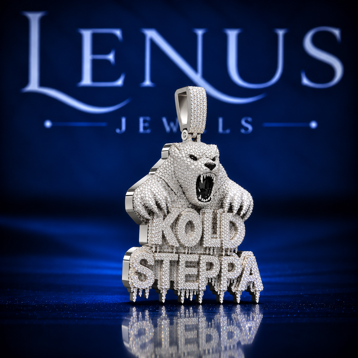 Iced Out Polar Bear Moissanite Pendant – VVS 925 Sterling Silver KOLD STEPPA Hip Hop Statement Pendant for Men & Women