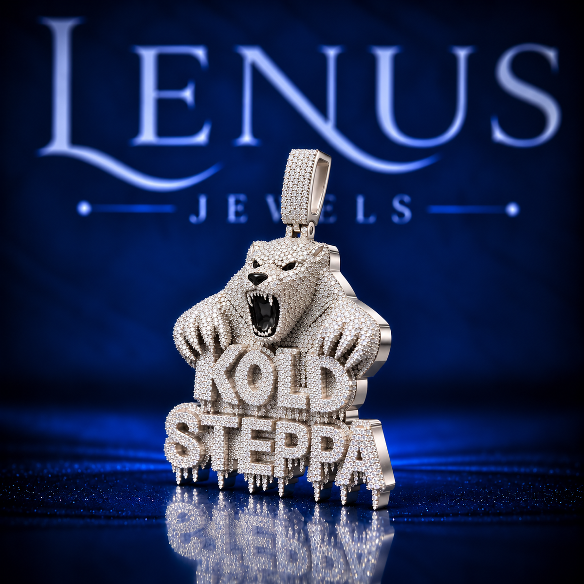 Iced Out Polar Bear Moissanite Pendant – VVS 925 Sterling Silver KOLD STEPPA Hip Hop Statement Pendant for Men & Women