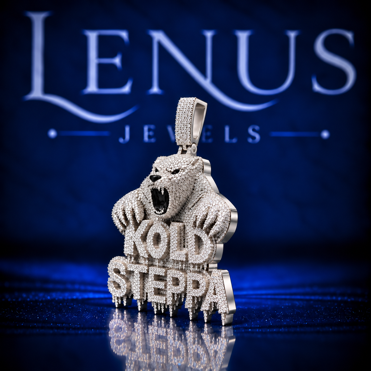 Iced Out Polar Bear Moissanite Pendant – VVS 925 Sterling Silver KOLD STEPPA Hip Hop Statement Pendant for Men & Women