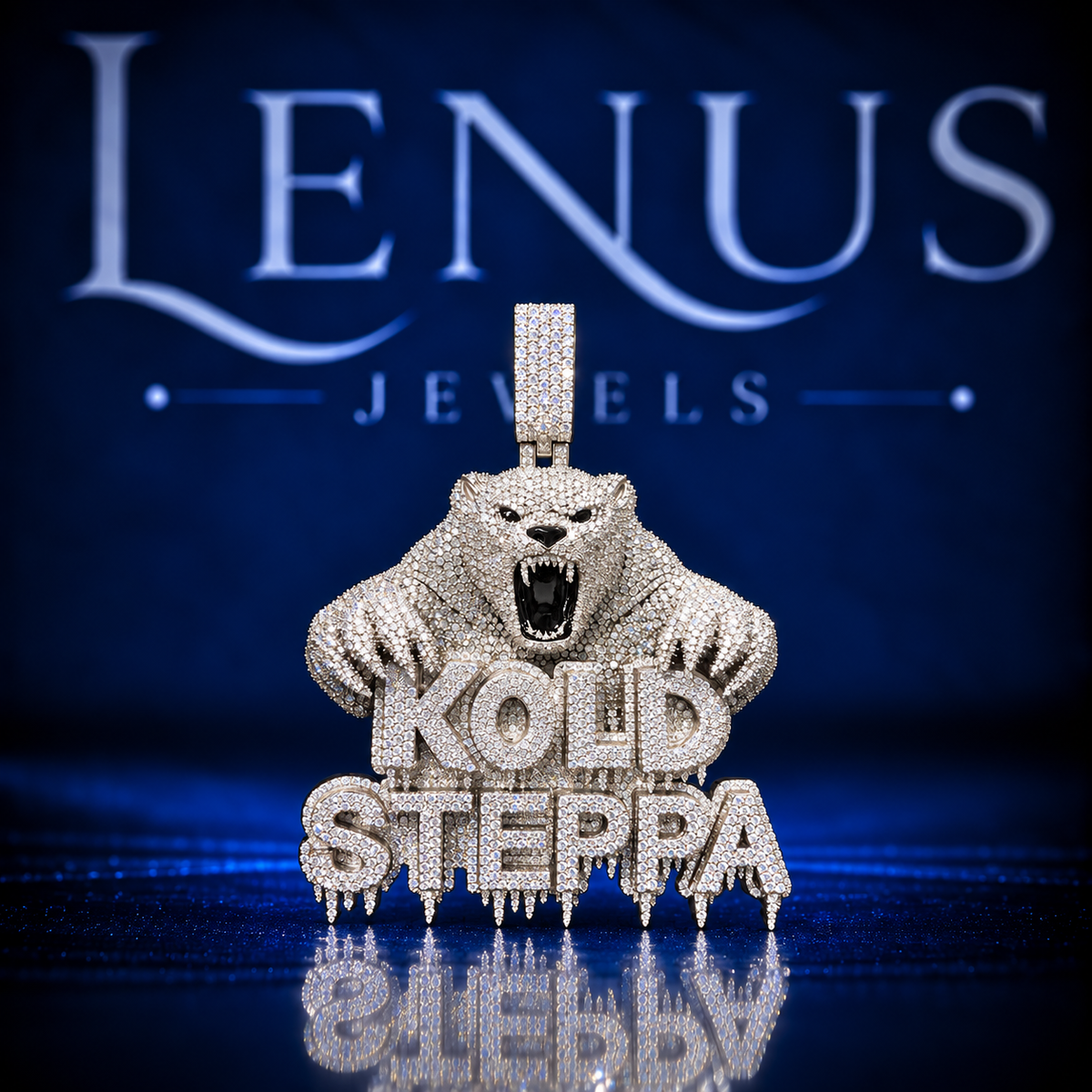 Iced Out Polar Bear Moissanite Pendant – VVS 925 Sterling Silver KOLD STEPPA Hip Hop Statement Pendant for Men & Women