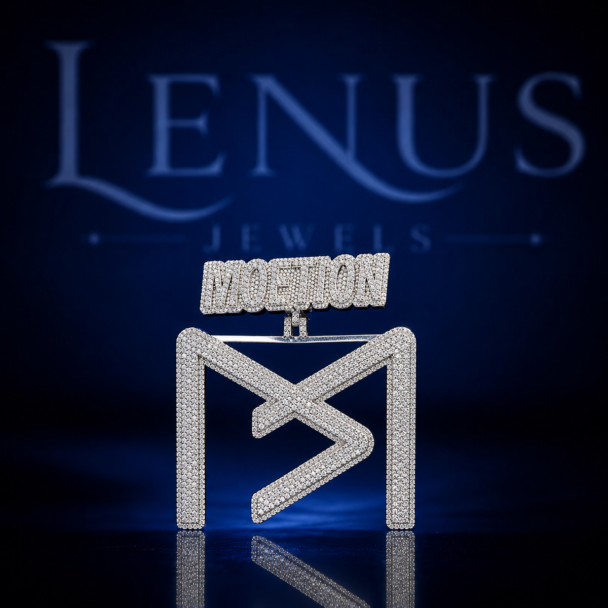 Iced Out Motion Logo Pendant VVS Moissanite 925 Sterling Silver Geometric Hip Hop Jewelry Diamond Tester Pass Custom Statement Pendant