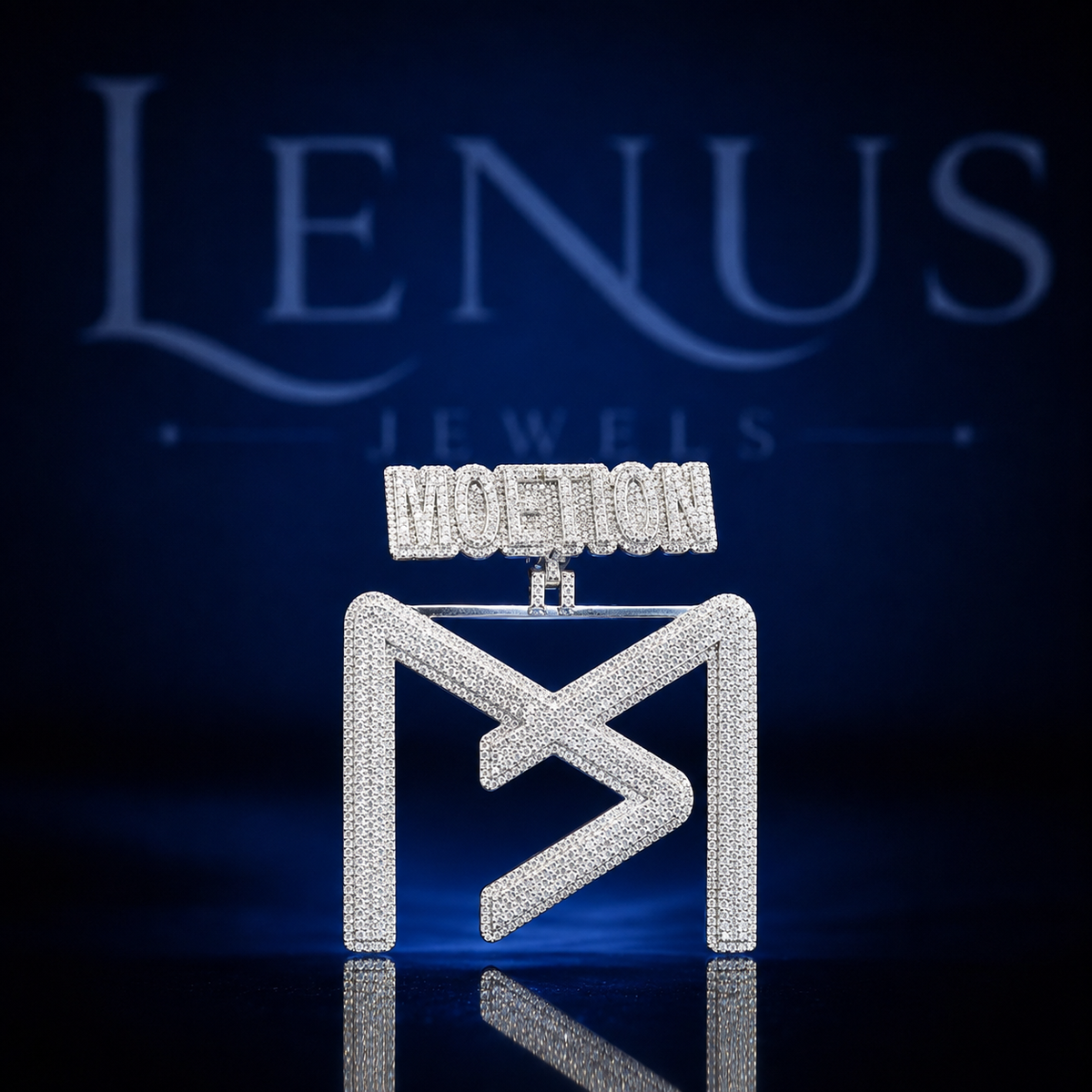 Iced Out Motion Logo Pendant VVS Moissanite 925 Sterling Silver Geometric Hip Hop Jewelry Diamond Tester Pass Custom Statement Pendant