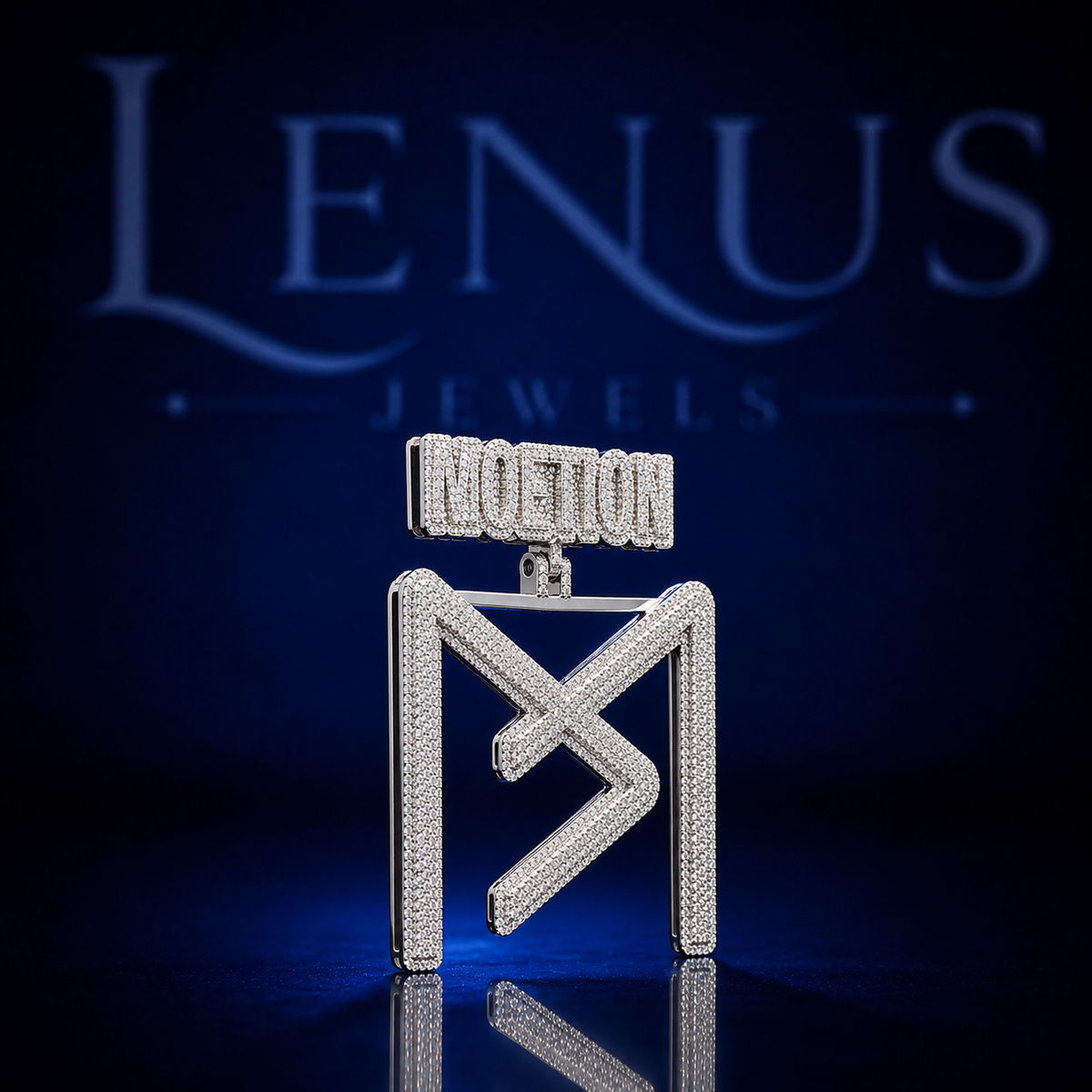 Iced Out Motion Logo Pendant VVS Moissanite 925 Sterling Silver Geometric Hip Hop Jewelry Diamond Tester Pass Custom Statement Pendant