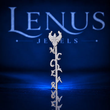 Custom Phoenix Bird Vertical Letter Pendant – VVS Moissanite Iced Out 925 Sterling Silver Hip Hop Statement Jewelry for Men & Women