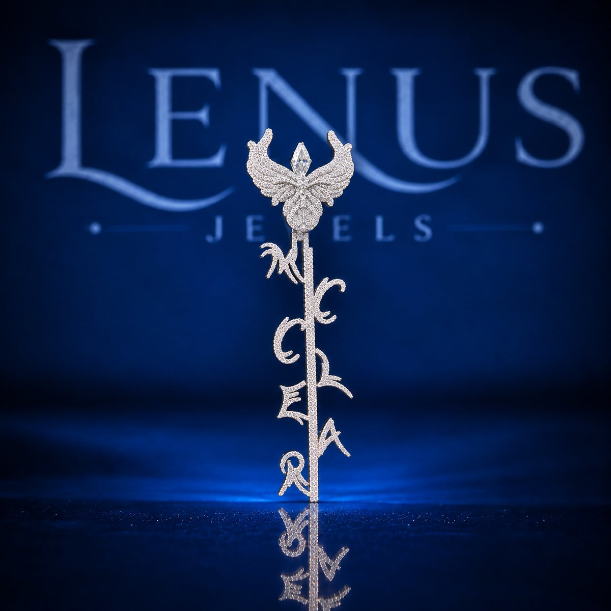 Iced Out Moissanite Winged Key Pendant – VVS Diamond Tester 925 Sterling Silver Angel Key Hip Hop Statement Jewelry