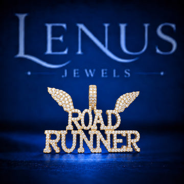 Road Runner Moissanite Pendant – VVS 925 Sterling Silver Gold Finish Iced Out Winged ROAD RUNNER Hip Hop Pendant for Men & Women