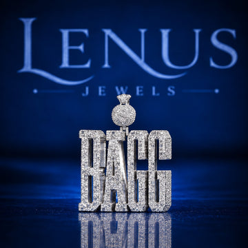 BAGS Iced Out Moissanite Pendant – Baguette Cut VVS Moissanite 925 Sterling Silver Custom Name Hip Hop Pendant