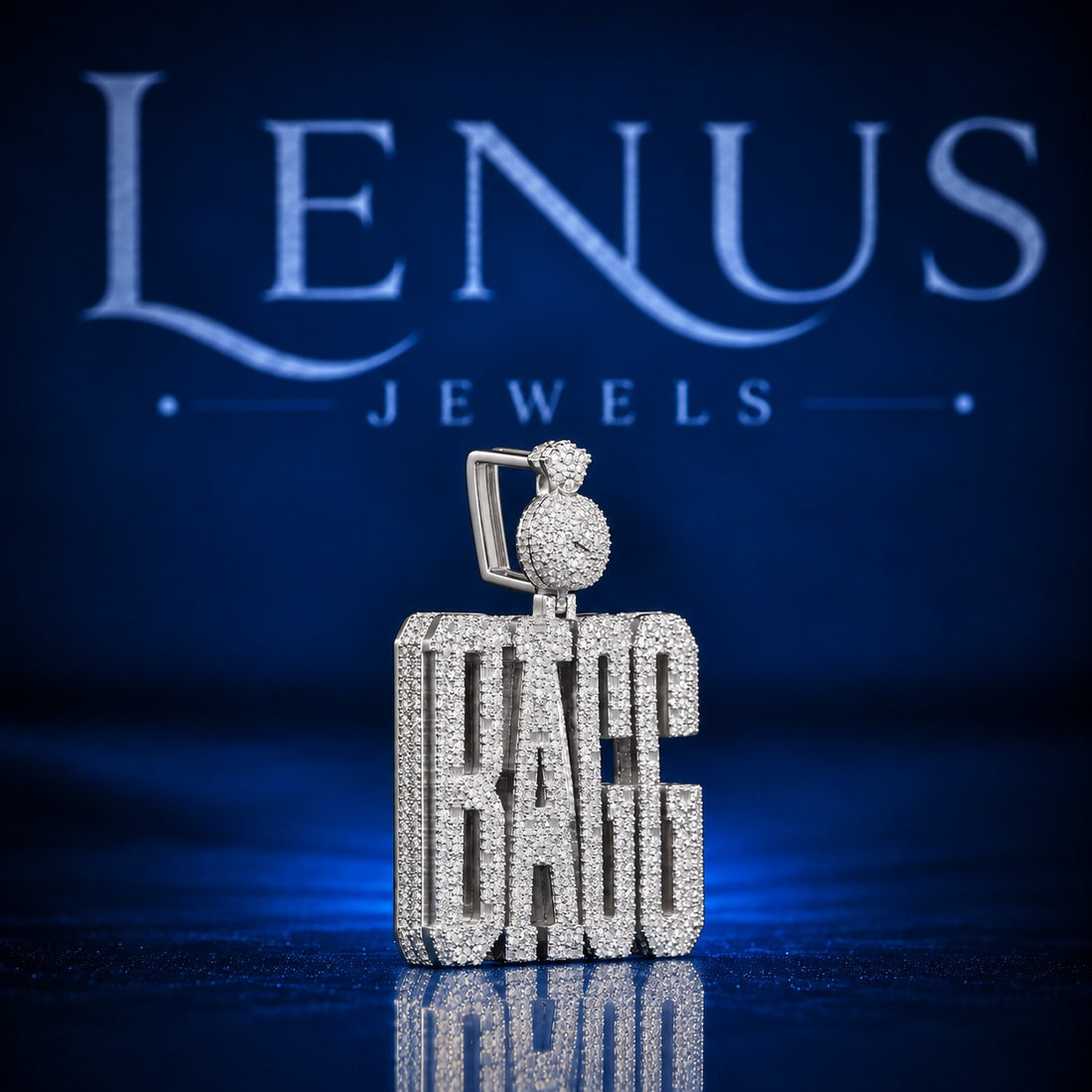 BAGS Iced Out Moissanite Pendant – Baguette Cut VVS Moissanite 925 Sterling Silver Custom Name Hip Hop Pendant