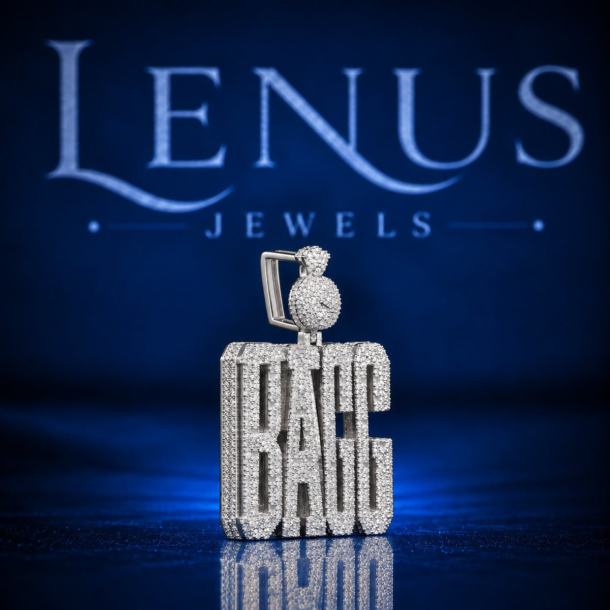 Custom BAGG Iced Out Moissanite Pendant – VVS D Color 925 Sterling Silver Hip Hop Name Pendant, Diamond Tester Passing Jewelry for Men