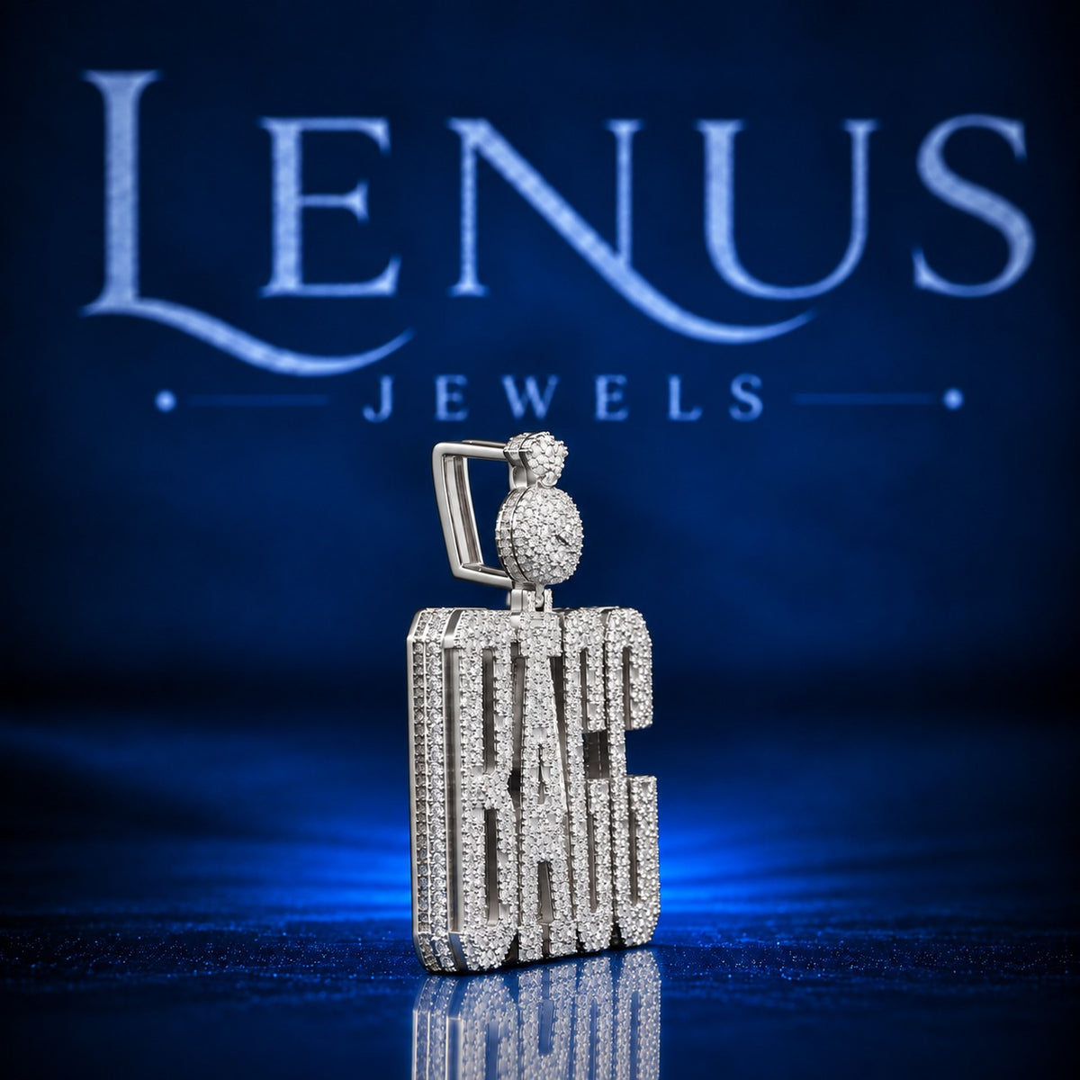 Custom BAGG Iced Out Moissanite Pendant – VVS D Color 925 Sterling Silver Hip Hop Name Pendant, Diamond Tester Passing Jewelry for Men