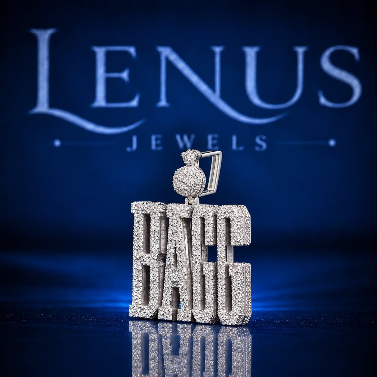 Custom BAGG Iced Out Moissanite Pendant – VVS D Color 925 Sterling Silver Hip Hop Name Pendant, Diamond Tester Passing Jewelry for Men