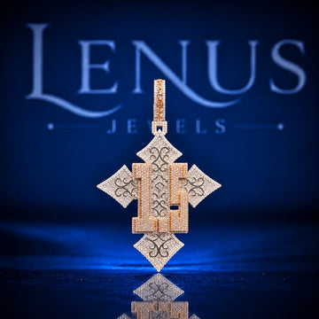 Custom Geometric Cross Iced Out Moissanite Pendant – VVS D Color 925 Sterling Silver Two Tone Rose Gold Hip Hop Diamond Style Pendant for Men Women