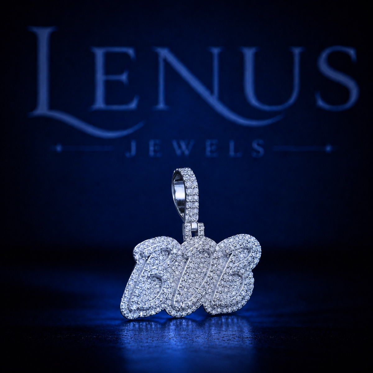 BOB Iced Out Moissanite Name Pendant – VVS 925 Sterling Silver Custom Hip Hop Jewelry