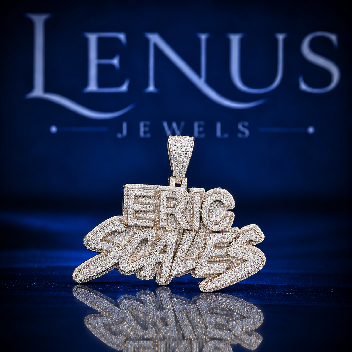 Iced Out Eric Scales Moissanite Name Pendant – VVS 925 Sterling Silver Custom Hip Hop Statement Pendant for Men & Women