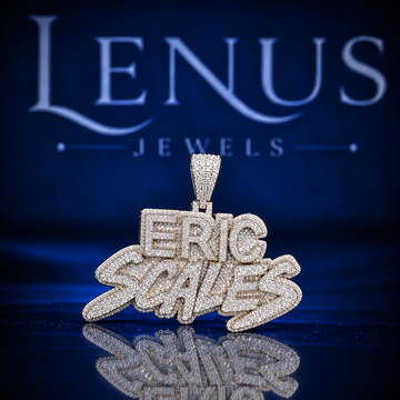 Iced Out Eric Scales Moissanite Name Pendant – VVS 925 Sterling Silver Custom Hip Hop Statement Pendant for Men & Women