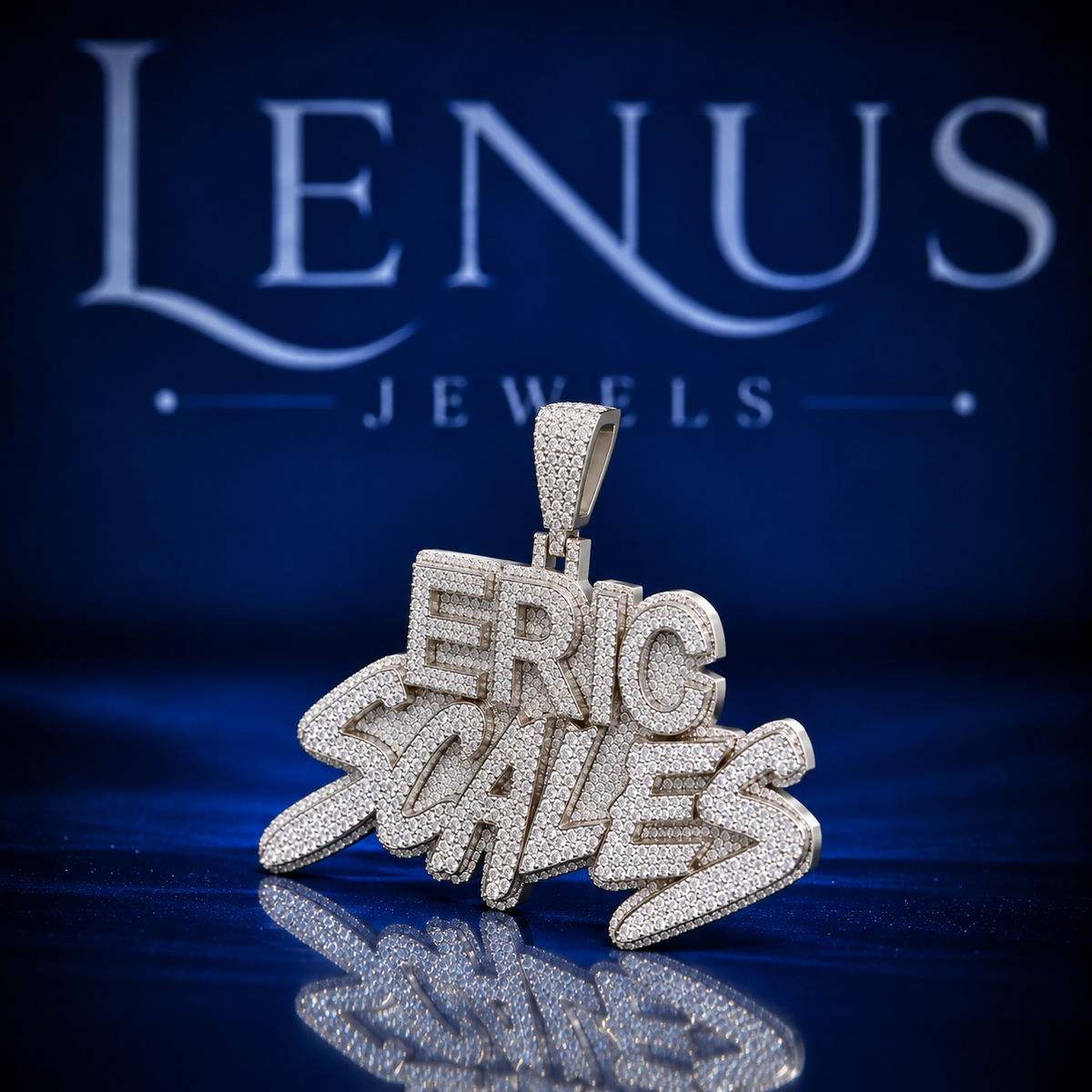 Iced Out Eric Scales Moissanite Name Pendant – VVS 925 Sterling Silver Custom Hip Hop Statement Pendant for Men & Women