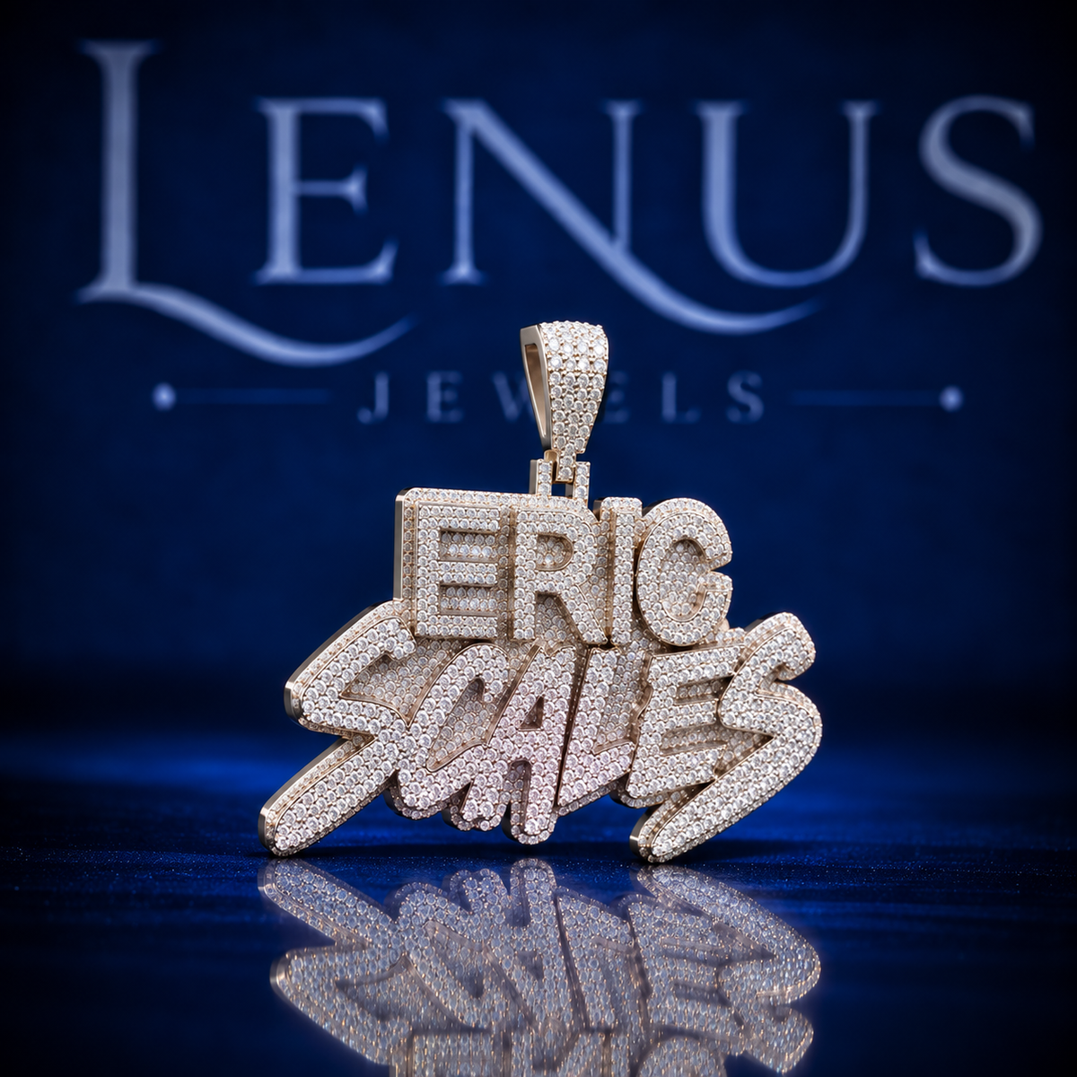 Iced Out Eric Scales Moissanite Name Pendant – VVS 925 Sterling Silver Custom Hip Hop Statement Pendant for Men & Women