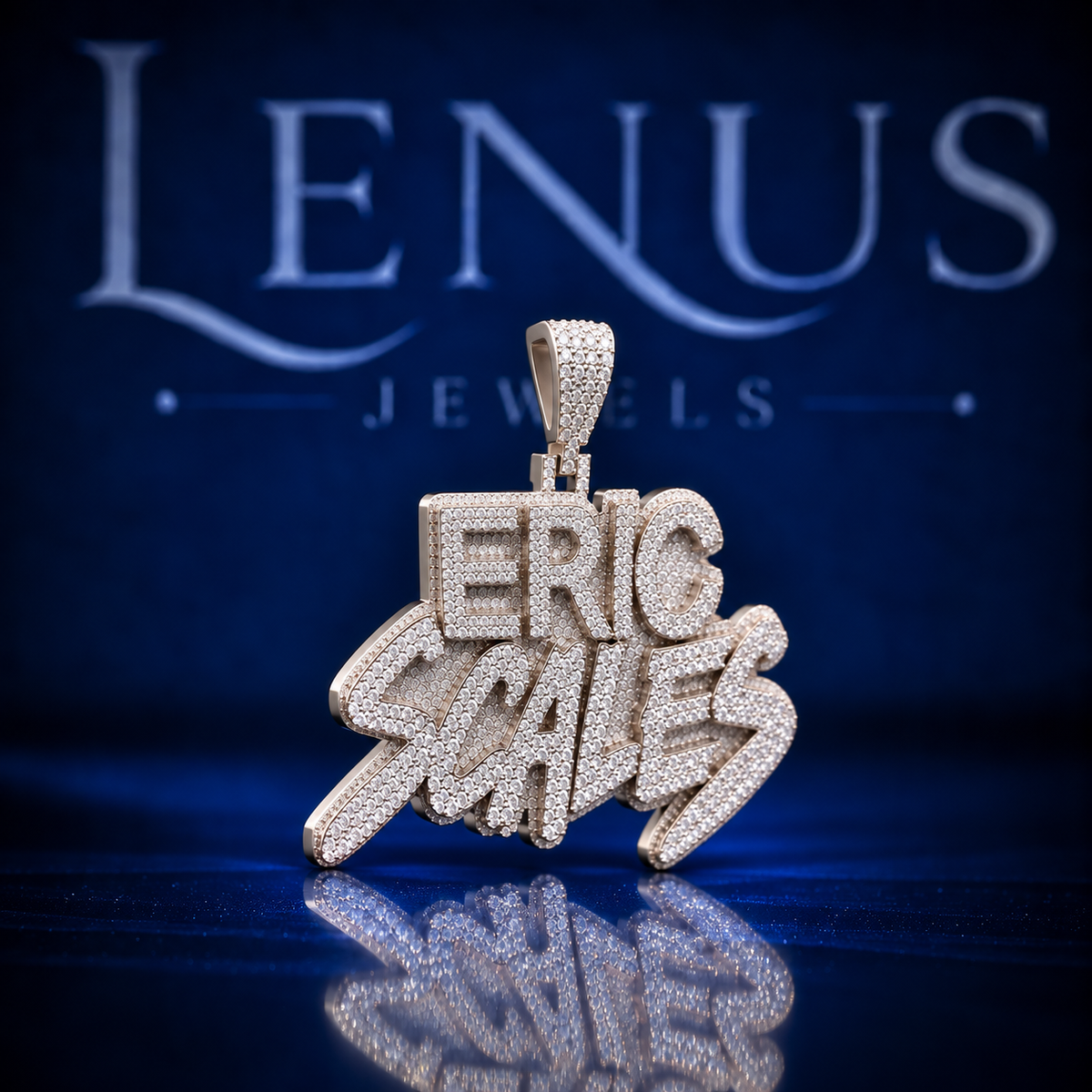 Iced Out Eric Scales Moissanite Name Pendant – VVS 925 Sterling Silver Custom Hip Hop Statement Pendant for Men & Women