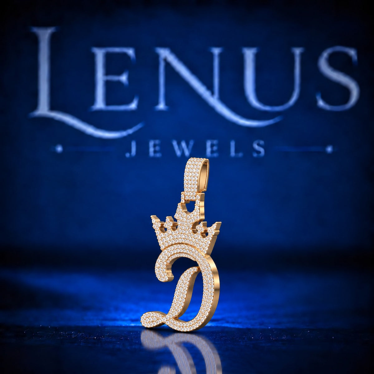 Crown D Initial Moissanite Pendant – VVS Iced Out Letter Pendant, 925 Sterling Silver Custom Hip Hop Jewelry for Men & Women