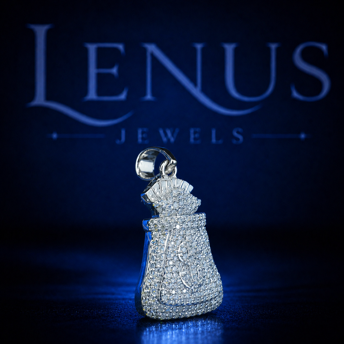 Iced Out Dollar Money Bag Pendant – VVS Moissanite 925 Sterling Silver Hip Hop Jewelry