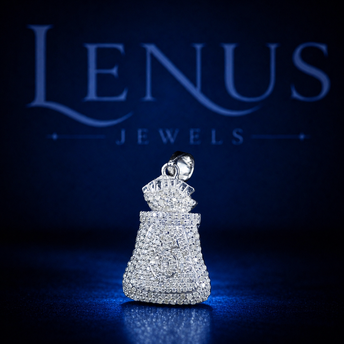 Iced Out Dollar Money Bag Pendant – VVS Moissanite 925 Sterling Silver Hip Hop Jewelry