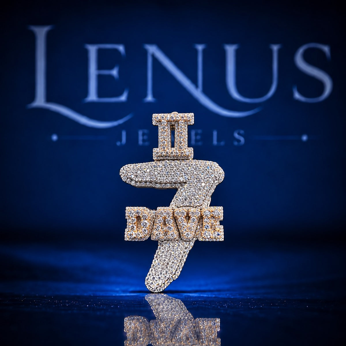 Custom Number 7 Moissanite Pendant with Name – VVS Iced Out 925 Sterling Silver Personalized Sports Jersey Hip Hop Pendant