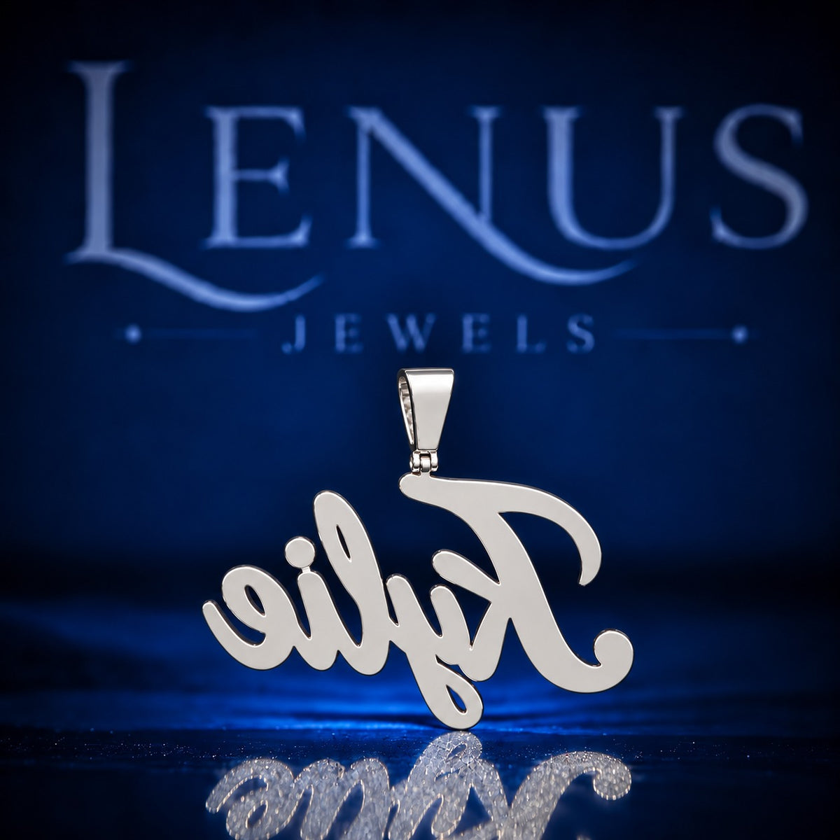 Custom Name Moissanite Pendant – VVS Iced Out Script Name Pendant, 925 Sterling Silver Personalized Hip Hop Jewelry, Kylie Pendant