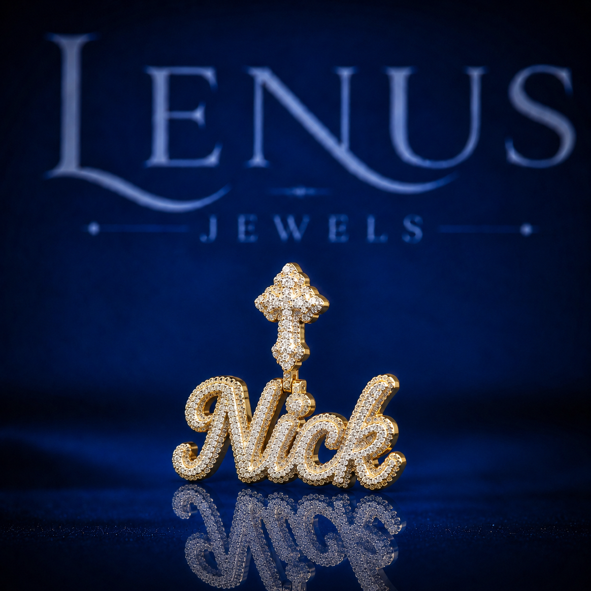 Custom Name Moissanite Pendant – VVS Iced Out Script Name 925 Sterling Silver Personalized Hip Hop Jewelry