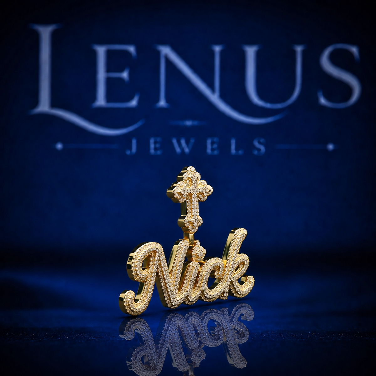 Custom Name Moissanite Pendant – VVS Iced Out Script Name 925 Sterling Silver Personalized Hip Hop Jewelry