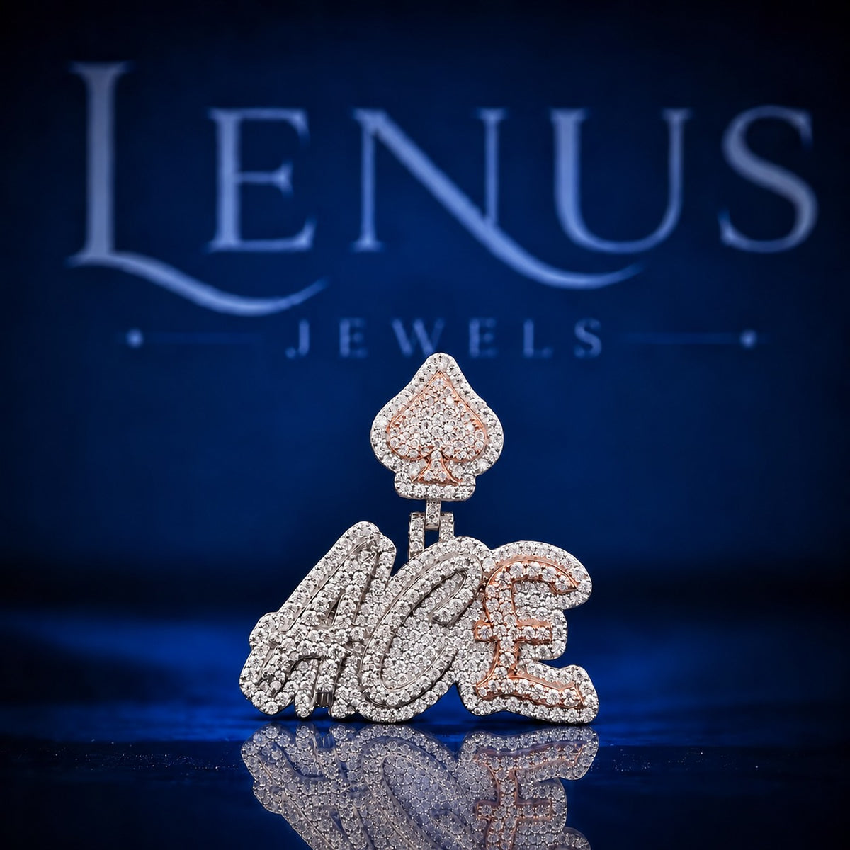 Custom Initial Moissanite Pendant | VVS Iced Out Two Letter