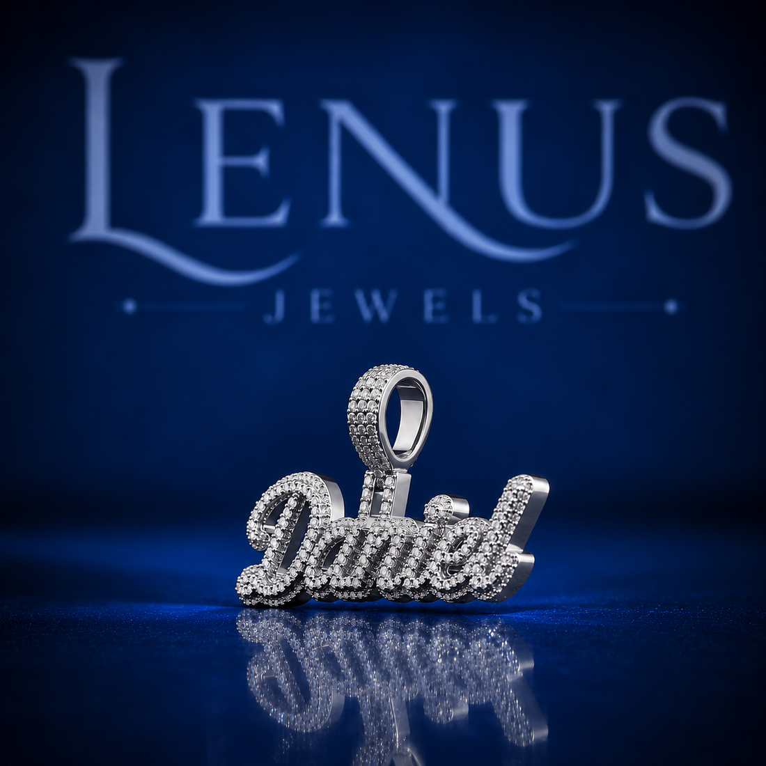 Custom Name Moissanite Pendant – Personalized Iced Out VVS Moissanite 925 Sterling Silver Script Name Hip Hop Pendant