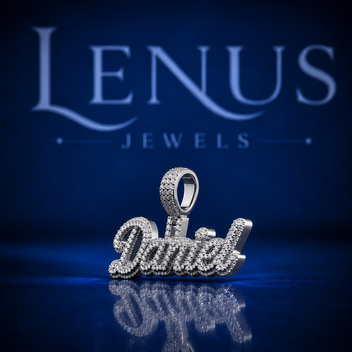 Custom Name Moissanite Pendant – Personalized Iced Out VVS Moissanite 925 Sterling Silver Script Name Hip Hop Pendant