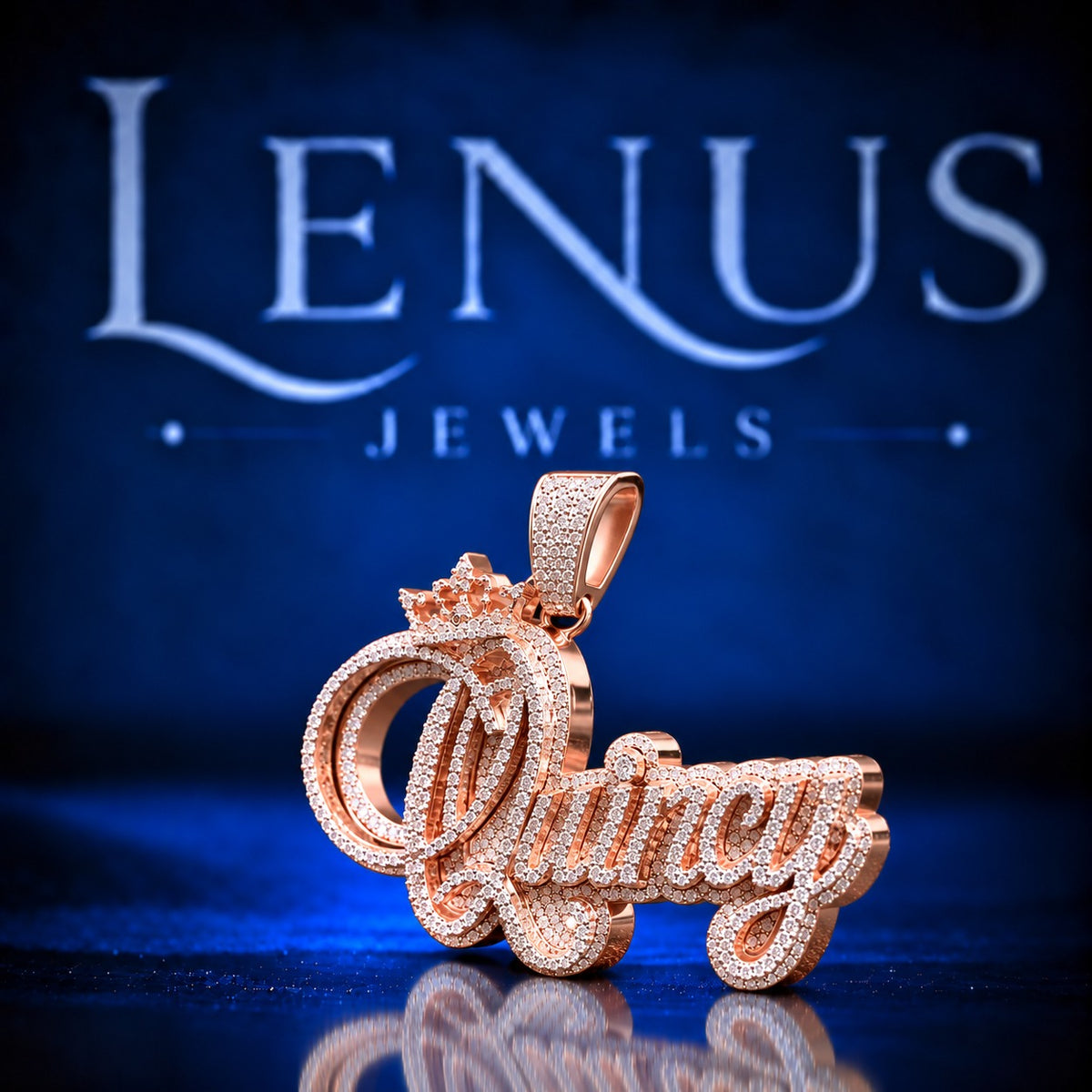 Custom Queen Name Moissanite Pendant – Crown Iced Out VVS Moissanite 925 Sterling Silver Personalized Hip Hop Necklace