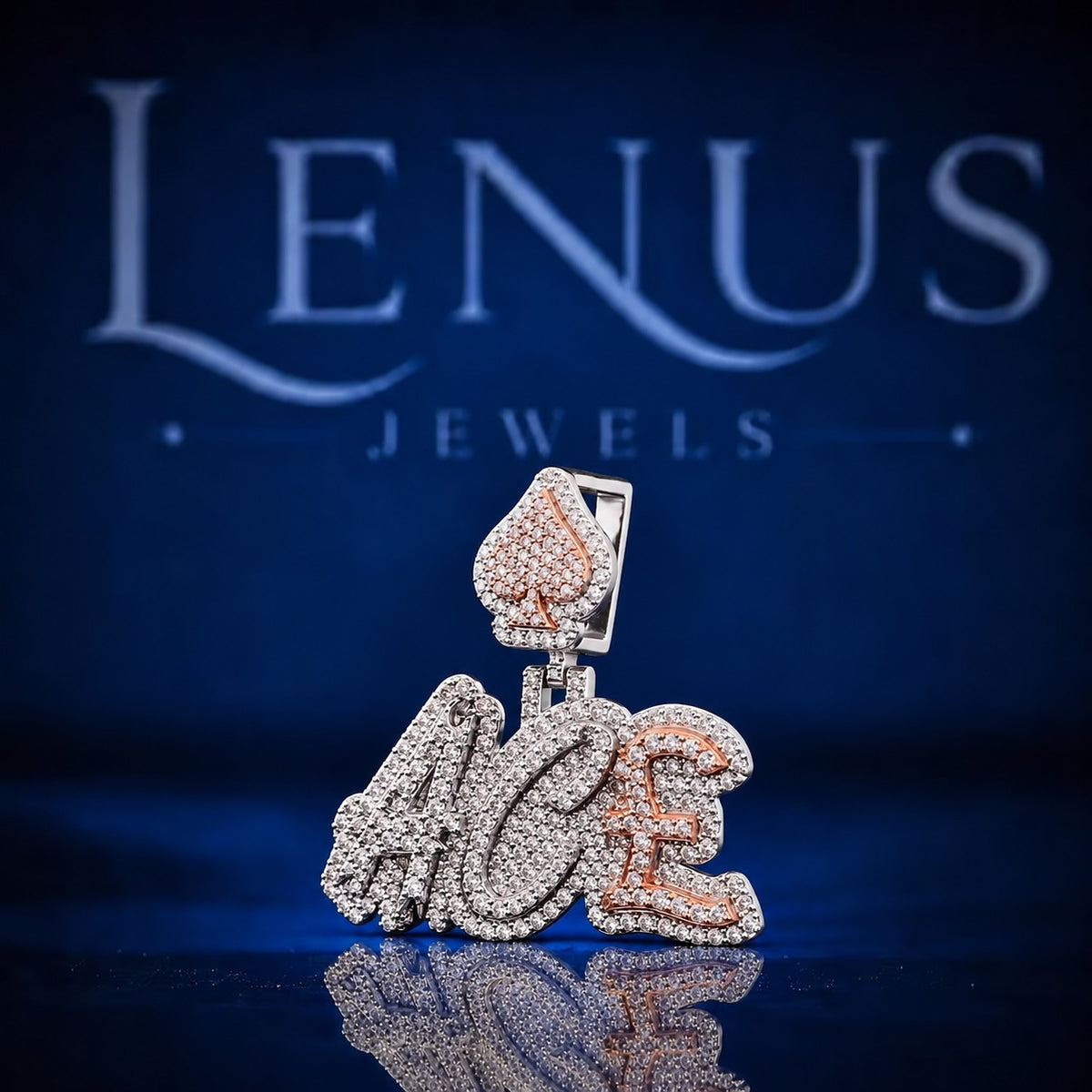 Custom Initial Moissanite Pendant | VVS Iced Out Two Letter