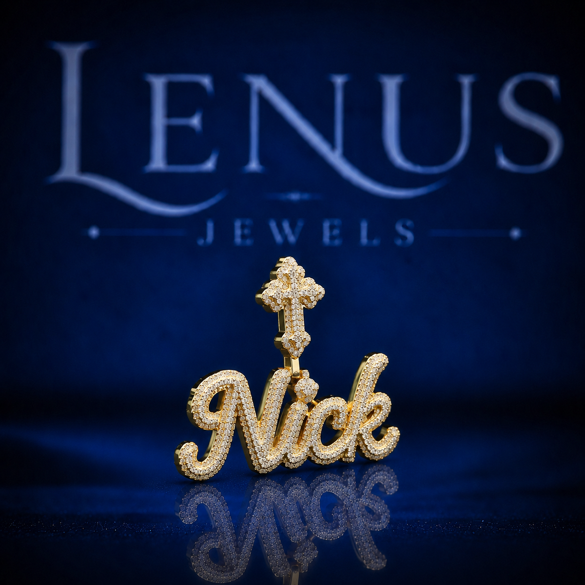 Custom Name Moissanite Pendant – VVS Iced Out Script Name 925 Sterling Silver Personalized Hip Hop Jewelry