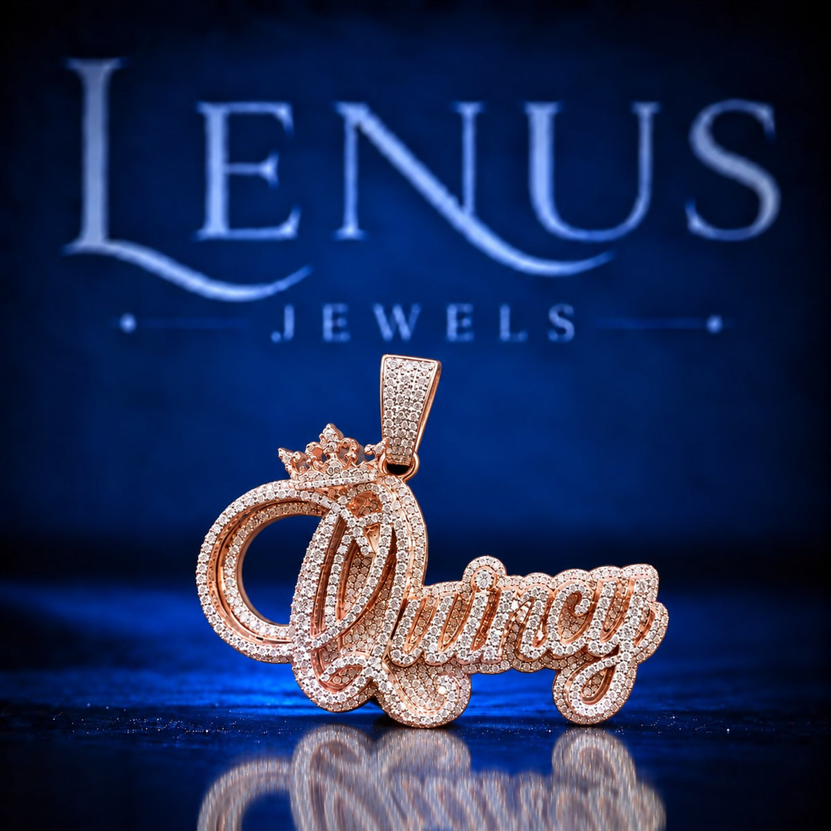 Custom Queen Name Moissanite Pendant – Crown Iced Out VVS Moissanite 925 Sterling Silver Personalized Hip Hop Necklace