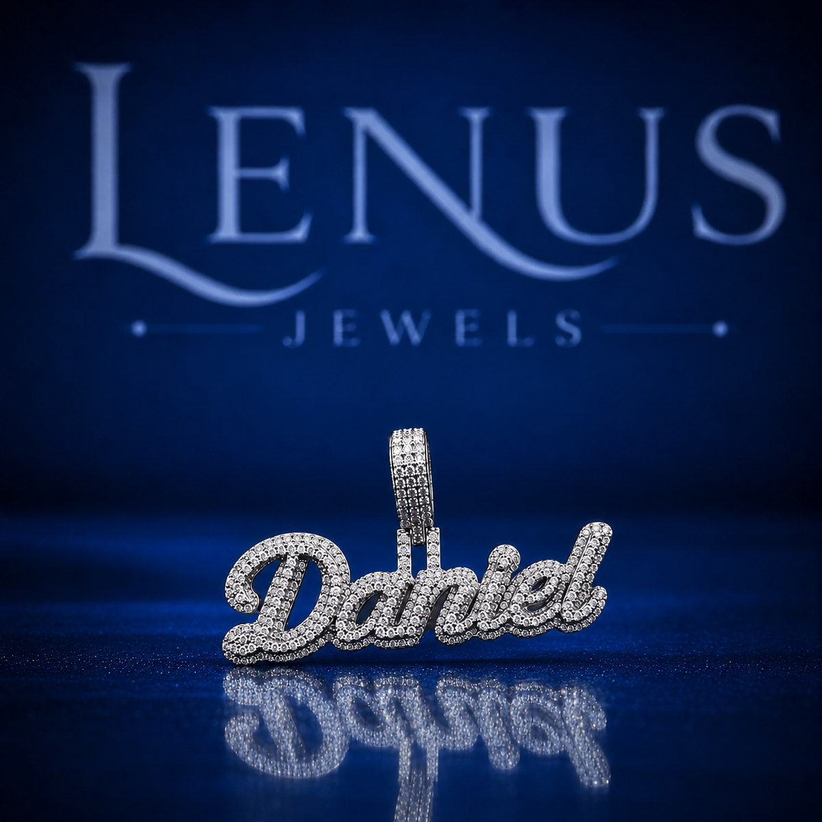 Custom Name Moissanite Pendant – Personalized Iced Out VVS Moissanite 925 Sterling Silver Script Name Hip Hop Pendant