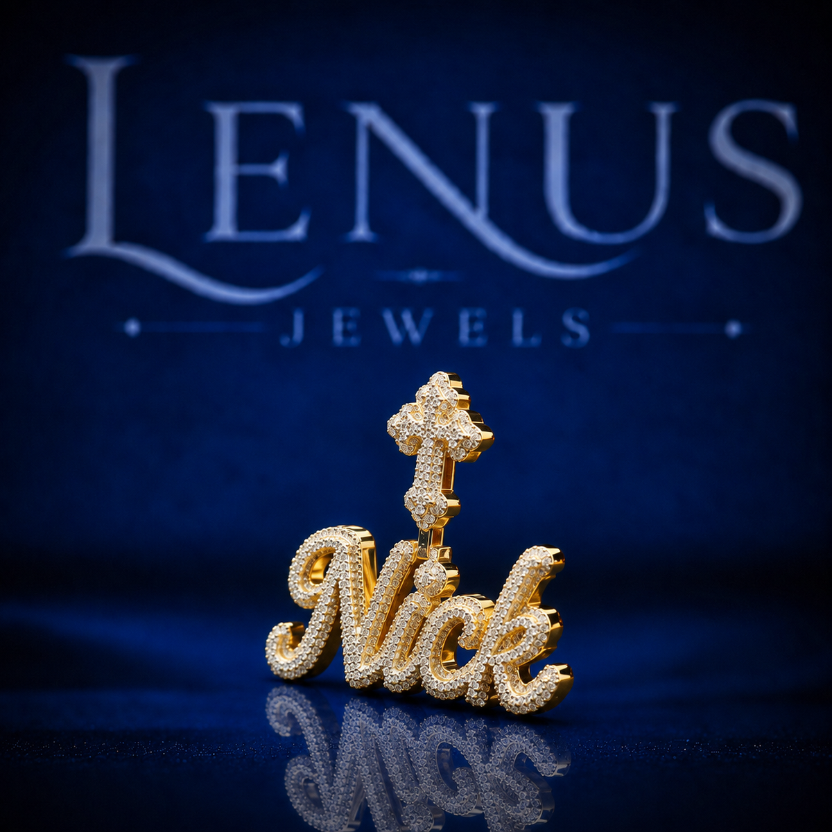 Custom Name Moissanite Pendant – VVS Iced Out Script Name 925 Sterling Silver Personalized Hip Hop Jewelry