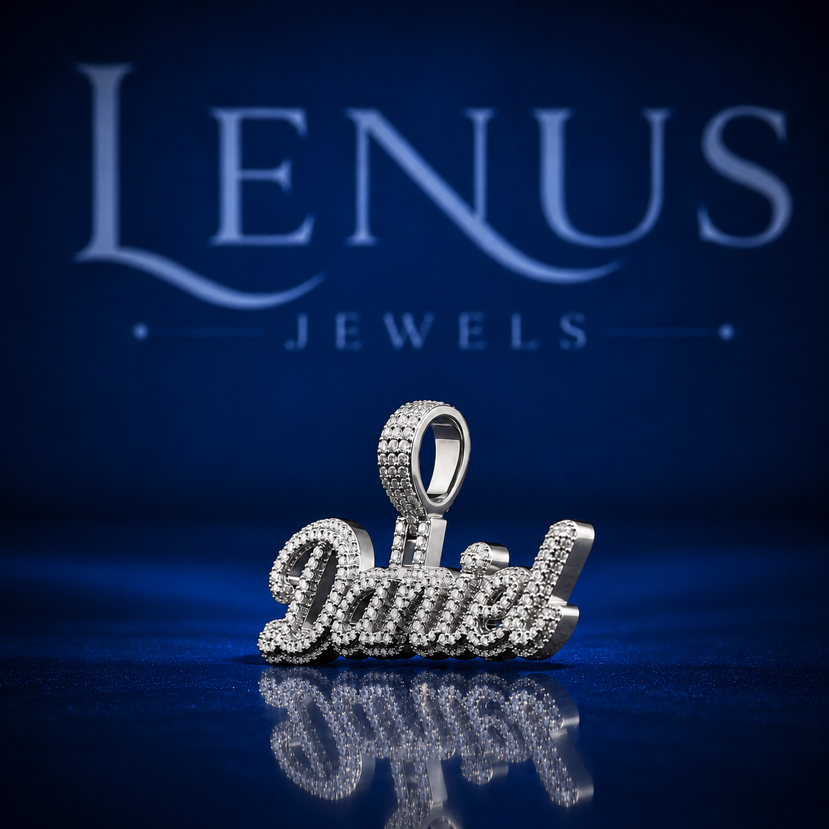 Custom Name Moissanite Pendant – Personalized Iced Out VVS Moissanite 925 Sterling Silver Script Name Hip Hop Pendant