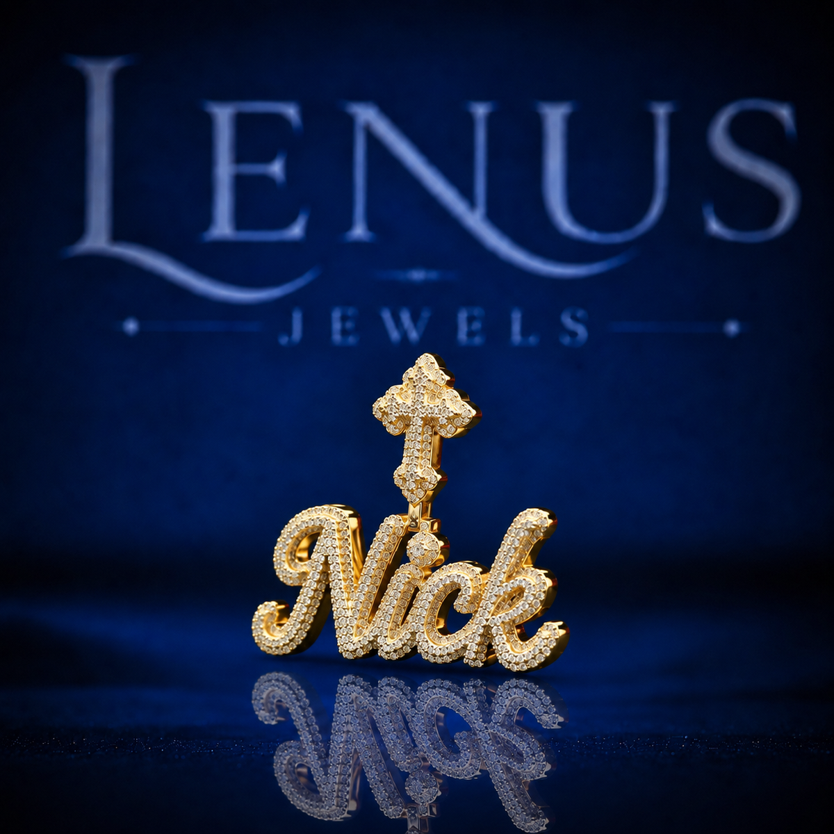 Custom Name Moissanite Pendant – VVS Iced Out Script Name 925 Sterling Silver Personalized Hip Hop Jewelry