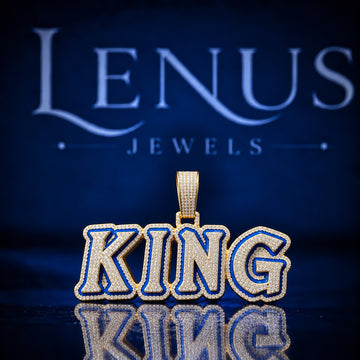 Custom KING Iced Out Moissanite Pendant – VVS D Color 925 Sterling Silver Gold Tone Hip Hop Letter Pendant, Personalized Name Jewelry for Men Women