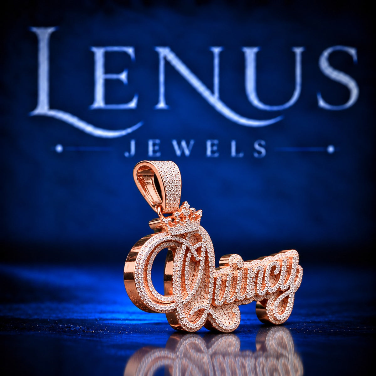 Custom Queen Name Moissanite Pendant – Crown Iced Out VVS Moissanite 925 Sterling Silver Personalized Hip Hop Necklace