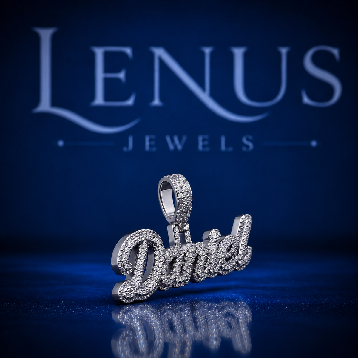 Custom Name Moissanite Pendant – Personalized Iced Out VVS Moissanite 925 Sterling Silver Script Name Hip Hop Pendant
