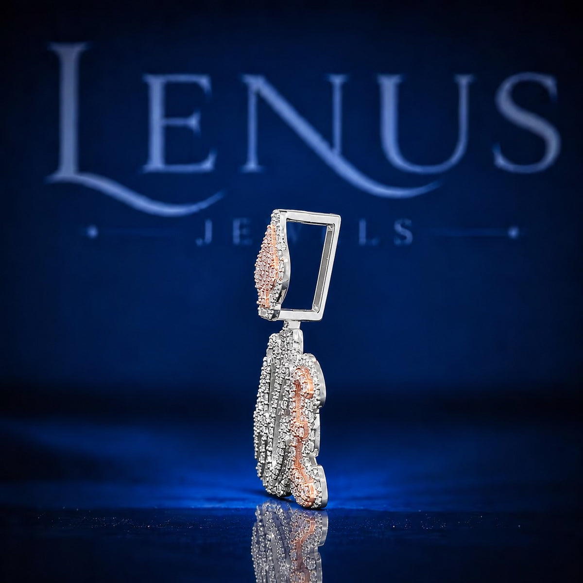 Custom Initial Moissanite Pendant | VVS Iced Out Two Letter