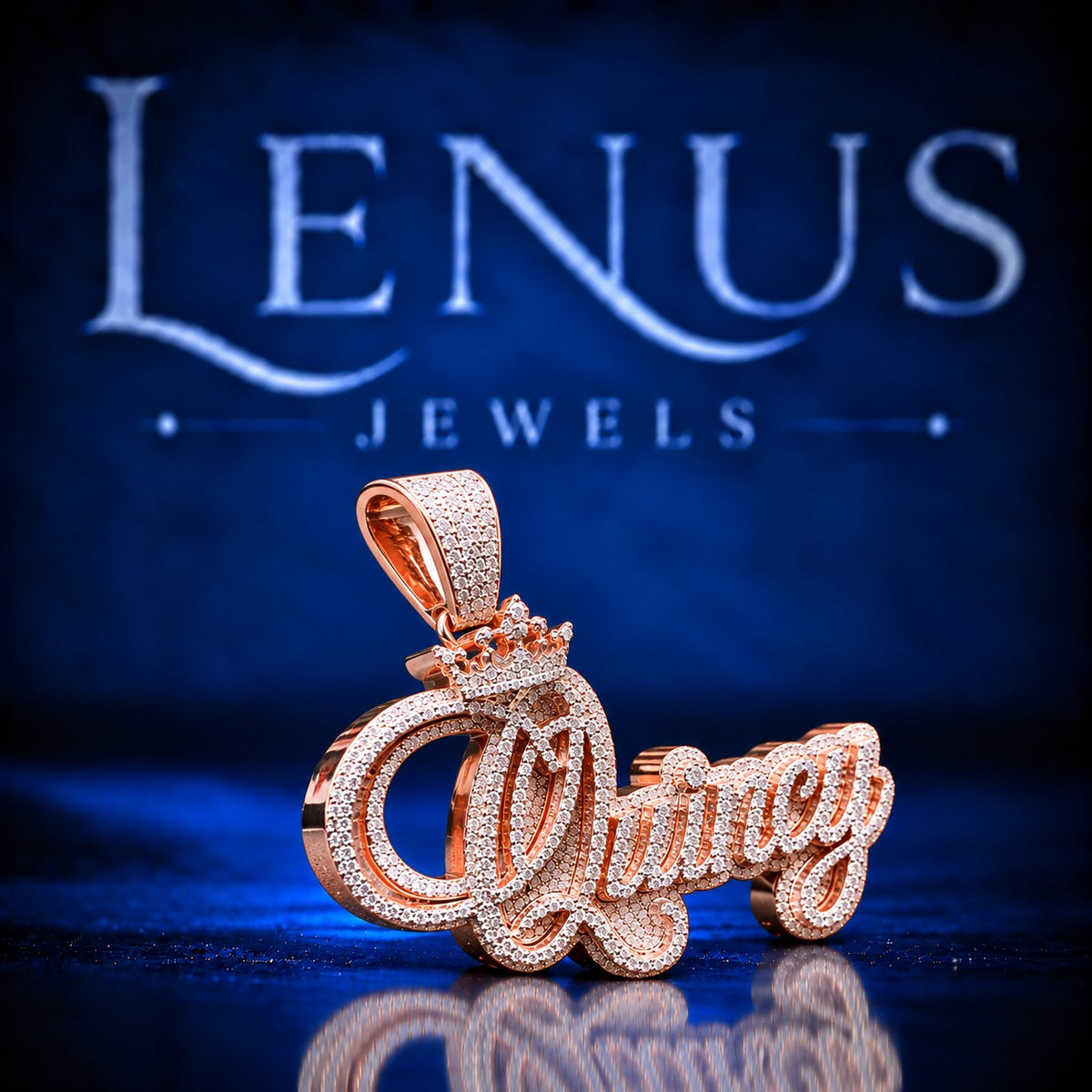 Custom Queen Name Moissanite Pendant – Crown Iced Out VVS Moissanite 925 Sterling Silver Personalized Hip Hop Necklace